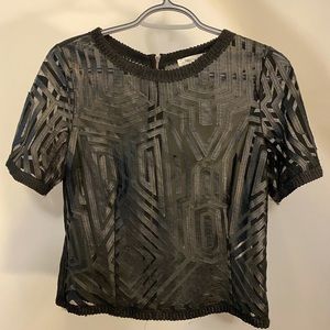 Classy black zip up blouse - Medium size